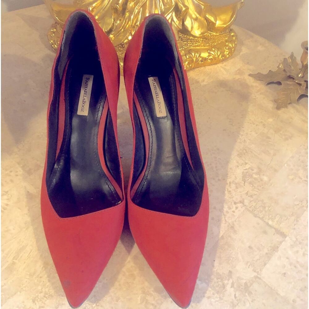 Pumps Heels Shoes. Raphaella Booz red suede